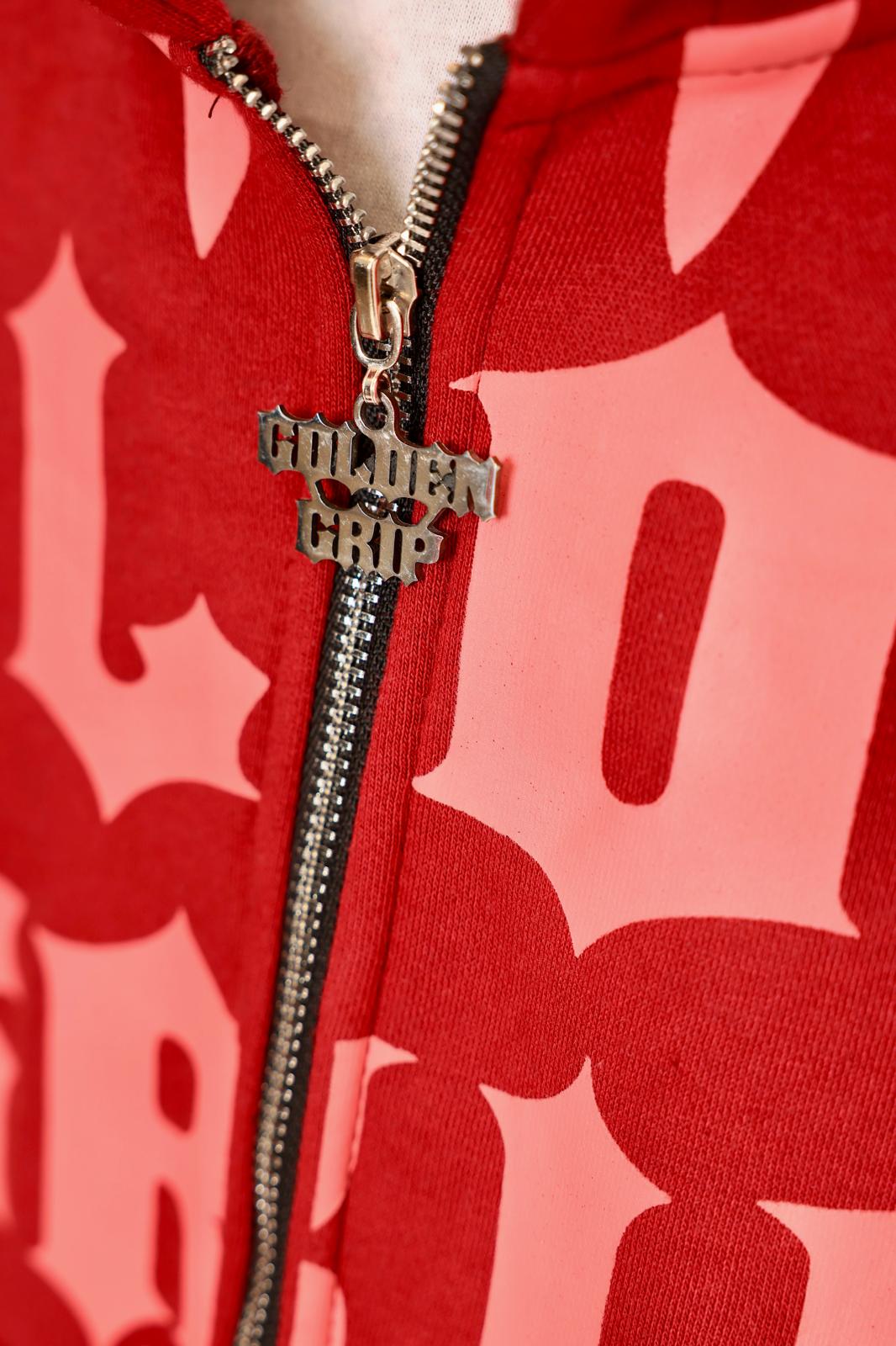 Golden grip red zip up