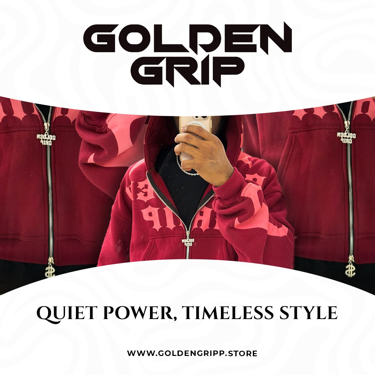 Golden grip red zip up
