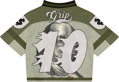 Golden Grip  Benjamin Francklin green football jersey