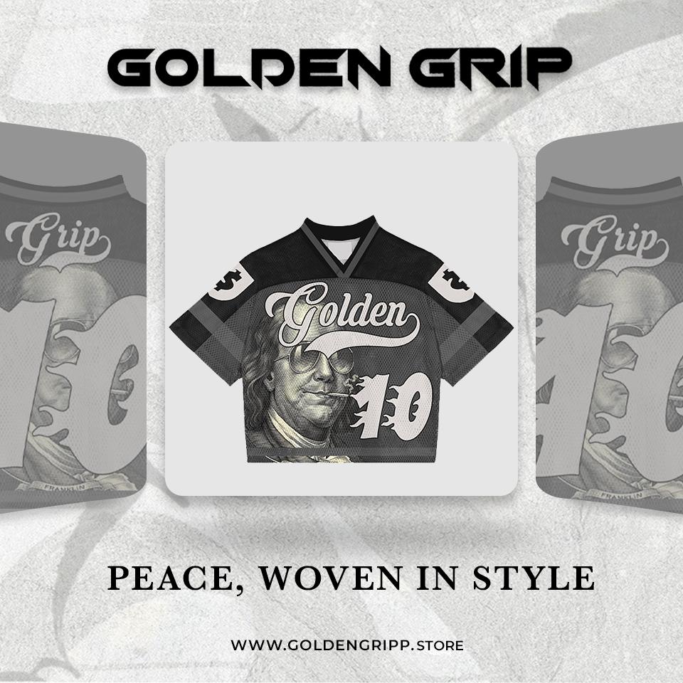 Golden Grip Benjamin Francklin black football jersey