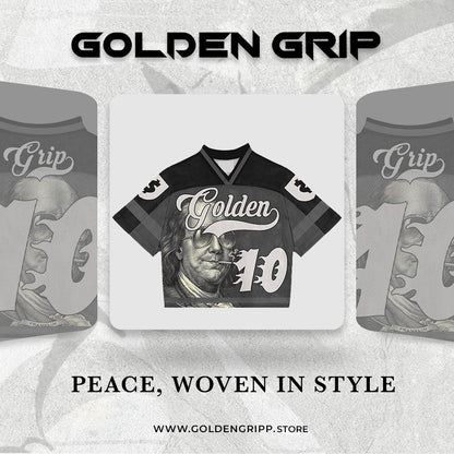 Golden Grip Benjamin Francklin black football jersey
