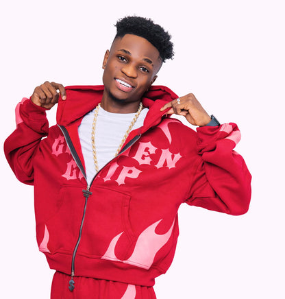 Golden gripp red zip up